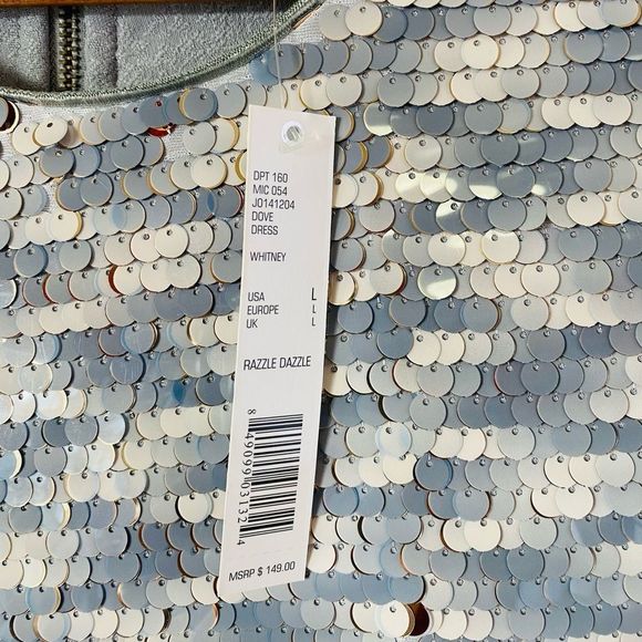 NEW GIANNI BINI Razzle Dazzle Metallic Sequins Cocktail Party Mini Shift Dress - Picture 5 of 8